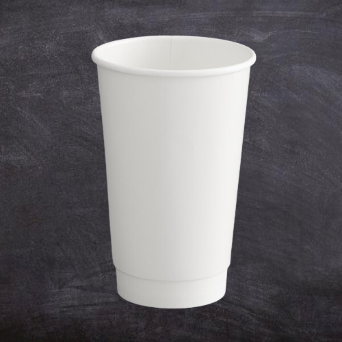 Double wall white paper cup 16oz